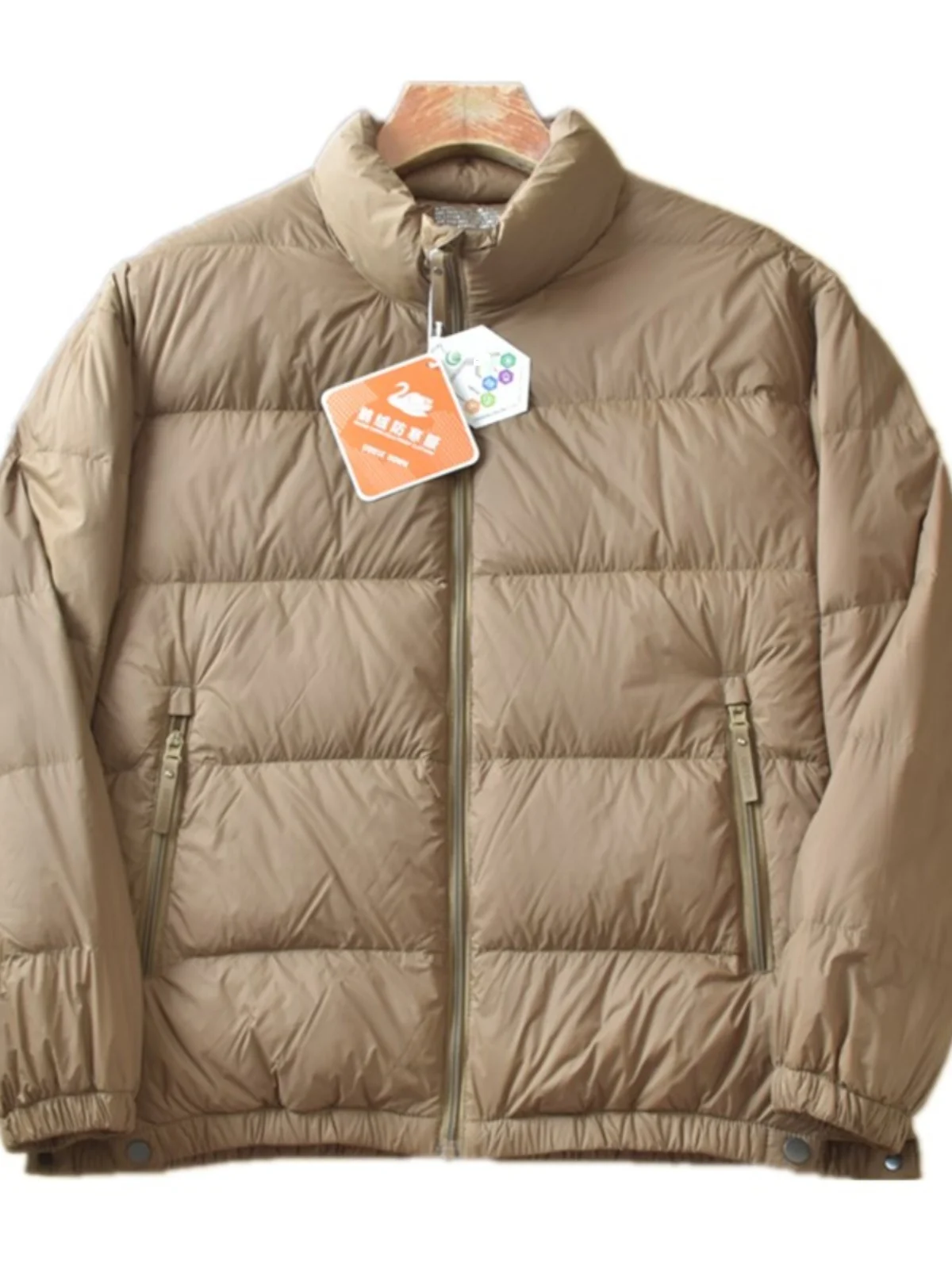 90 % Gänsedaunen, Jaet Thi Aphene, selbsterwärmender, hochflauschiger Herren-Wintermantel mit Stehkragen, faionable Urban Sle, wasserdicht