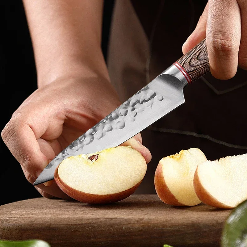 Coltello forgiato fatto a mano da 5 pollici coltello da cucina per disossare la carne mannaia da cucina in acciaio inossidabile coltelli multiuso da cuoco Gadget da cucina manico in legno