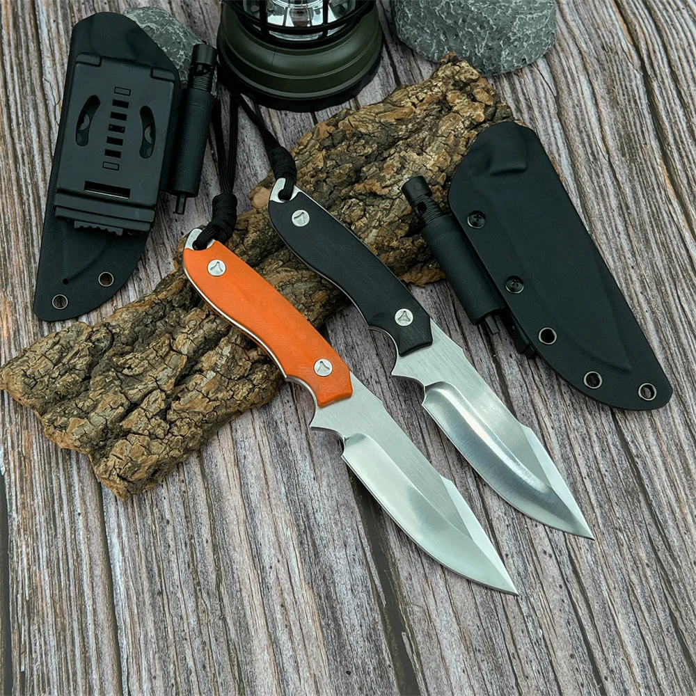 Portable Fixed Blade Knife 8Cr13Mov Blade G10 Handle Outdoor Camping Hiking Hunting Survival Tools with sheath