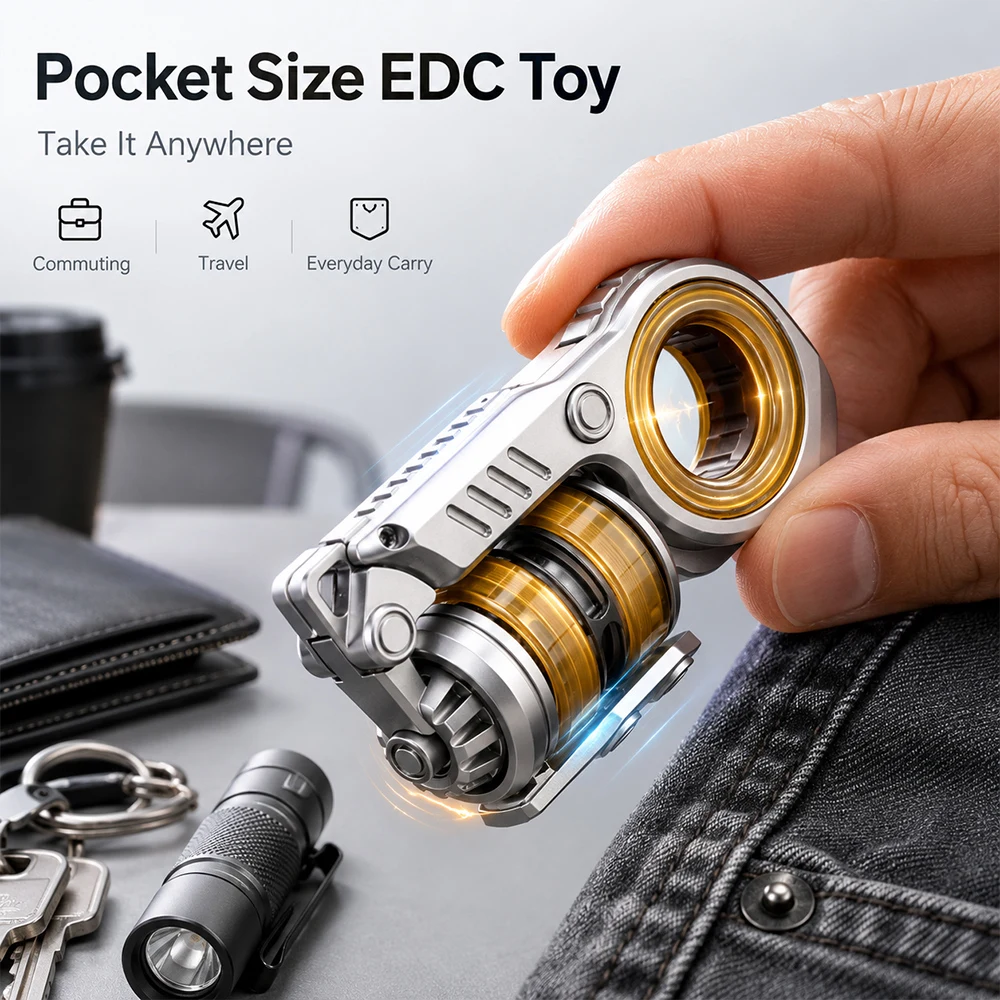 EDC Fidget Sliders Aluminum Multi-Functional Toys Tuning Fork Magnetic Push Egg Magnetic Fidget Toy for Stress Relief view 3