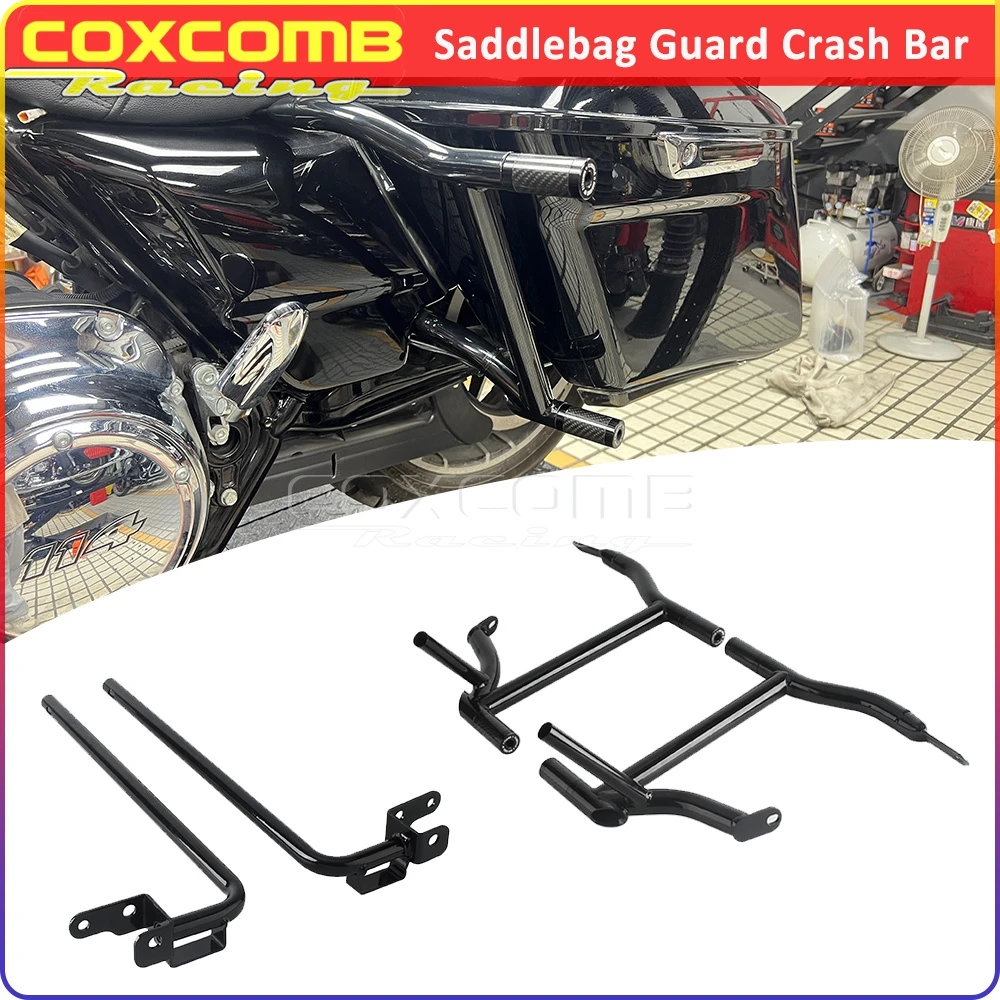 

Rear Saddlebag Lower Supports Motorcycle Saddlebags Rail Guard Falling Protection For Harley FLHT FLH FLTRX FLHR FLHX FLHTK CVO