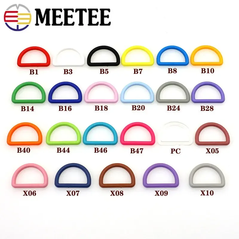 50Pcs Plastic D Ring Buckle 15-38mm Colorful Hook Clasp Connector Backpack Bag Strap Belt Luggage Webbing DIY Sewing Accessories