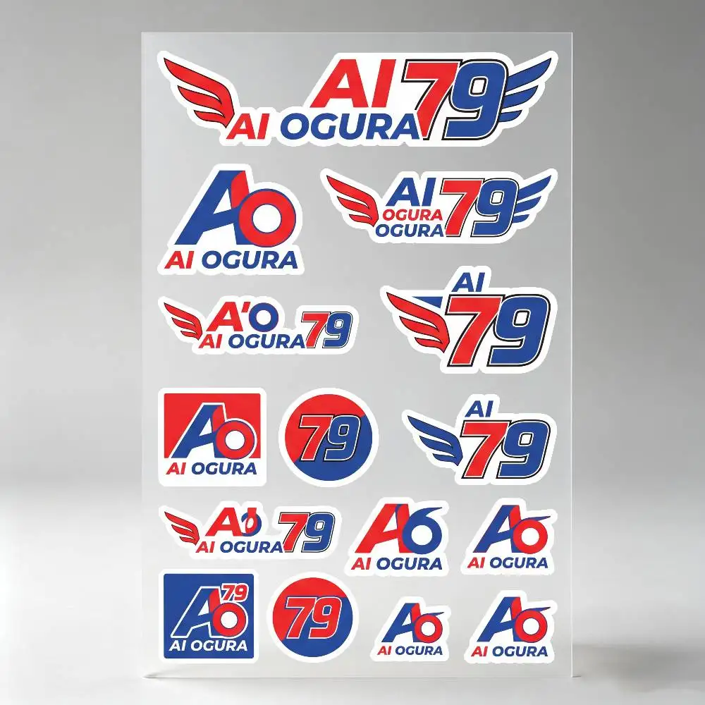 Poster A-i Og-u-ra 79 Reflective Motorcycle Stickers, 3M Safety Warning At Night In The Dark Scooter Helmets
