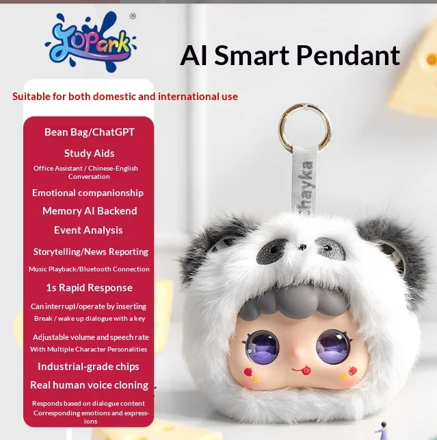 

Плюшевый робот-помощник Panda AI: умный, эмоциональный, голосовой, интерактивный, портативный, с Bluetooth, модный подарок для всех возрастов