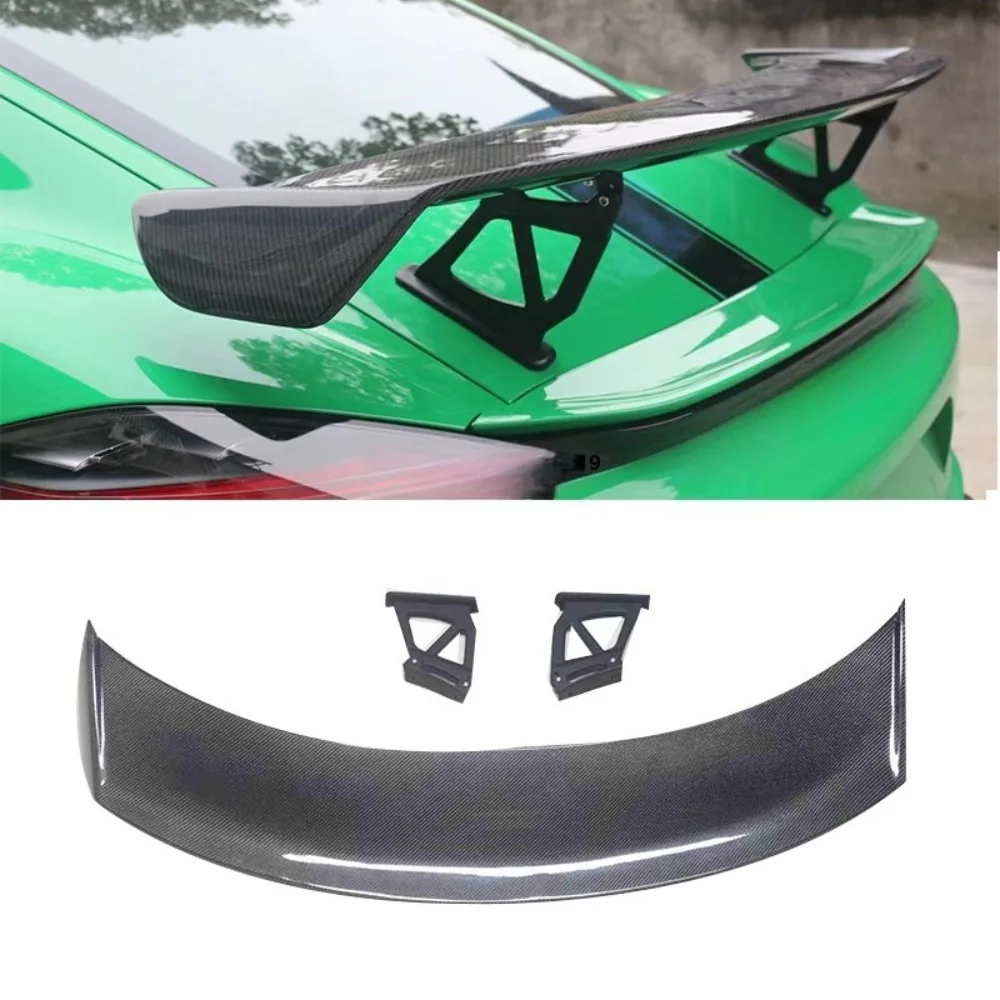 High-quality GT4-style carbon fiber rear trunk spoiler rear wing for 718 2017 +