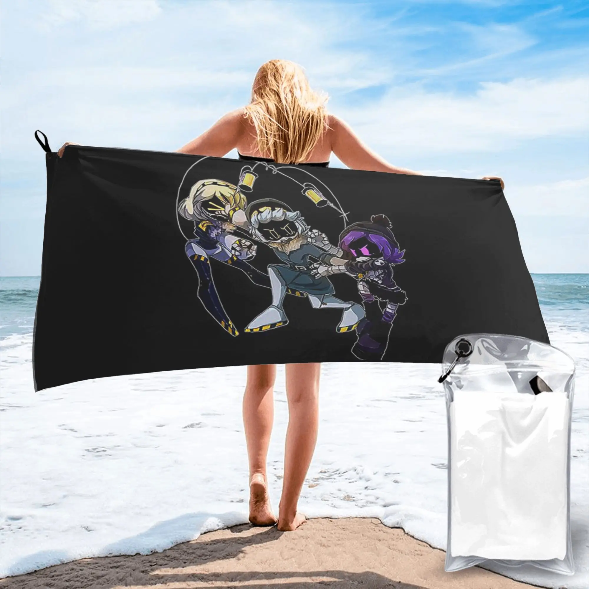 Murder Drones N and Uzi Doorman and Serial Designation  Beach Towel Microfiber Quick Dry Absorbent Quick Towels For Swimming
