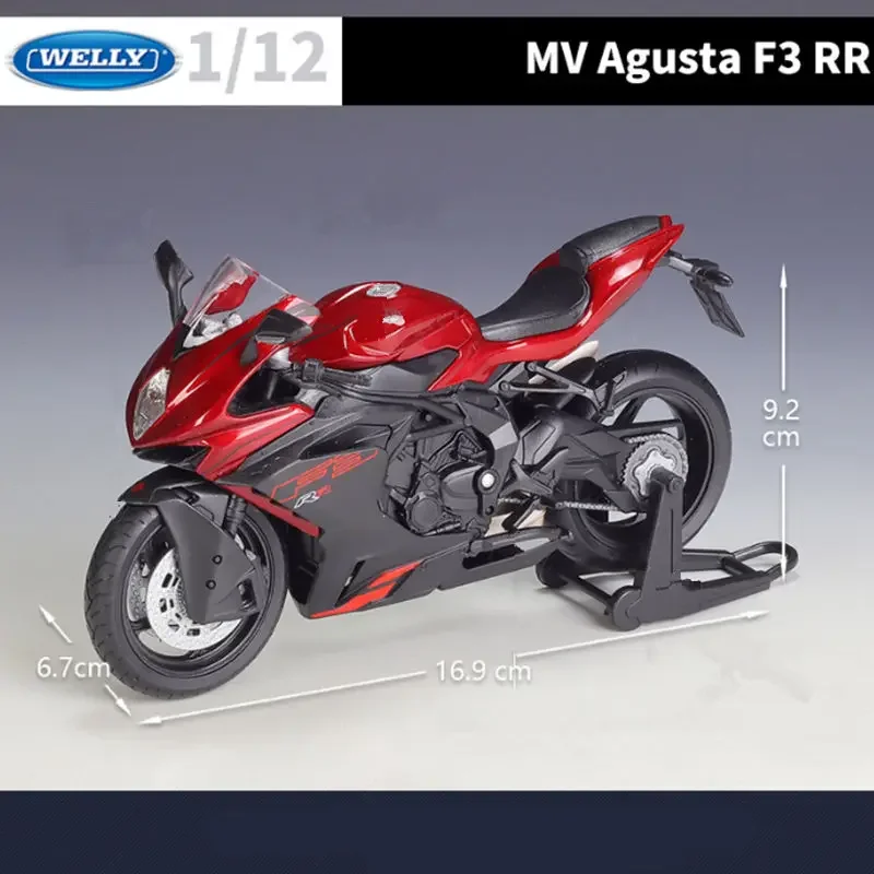 WELLY 1:12 MV Agusta F3 RR Alloy Race Motorcycle Model Diecast Metal Street Motorcycle Model Simulation Collection Kids Toy Gift