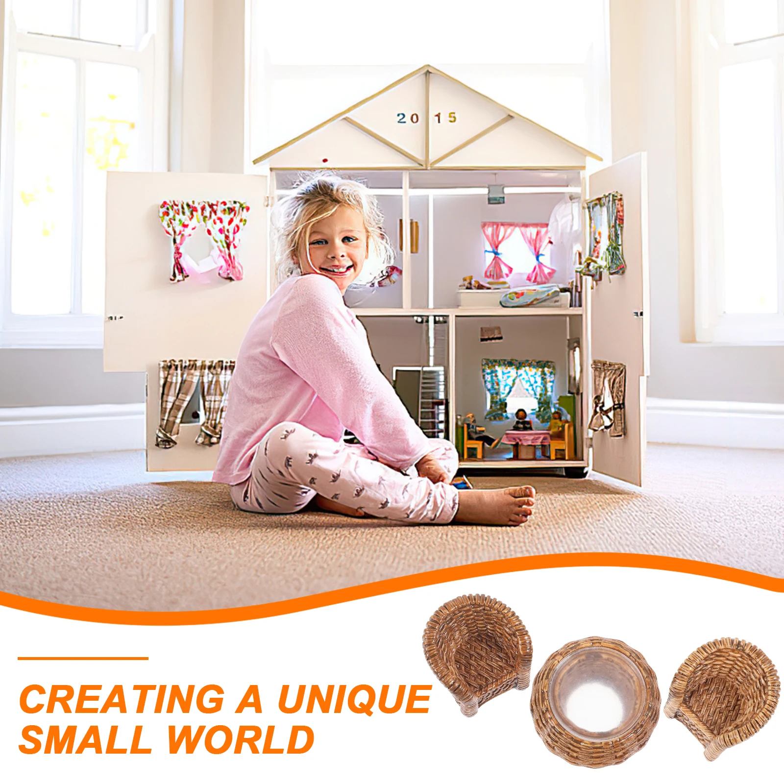 1 комплект бамбуковой тканой миниатюрный