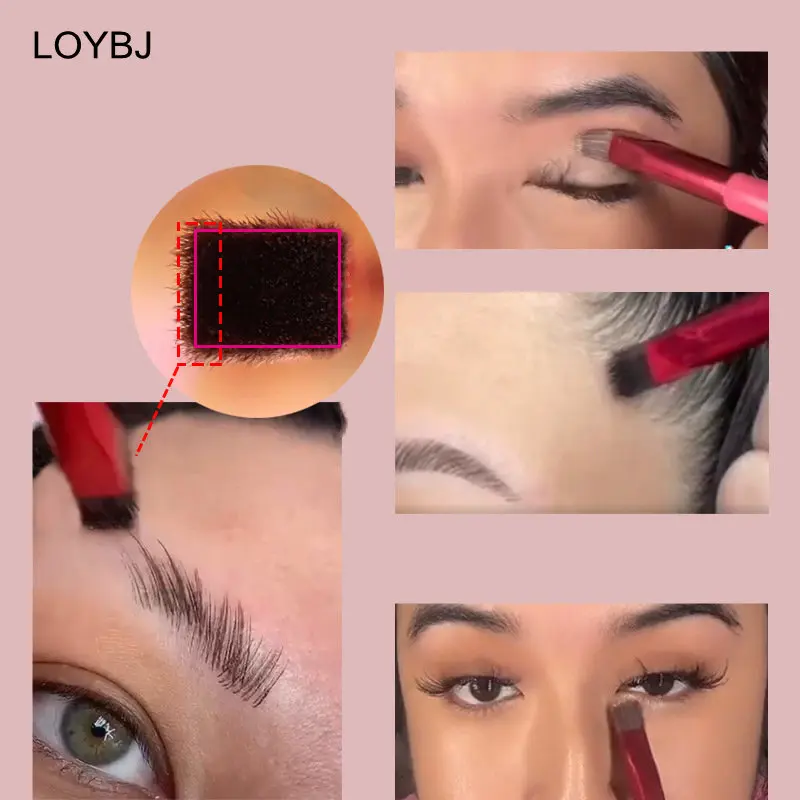 LOYBJ-brocha de maquillaje para cejas, brocha de maquillaje de pelo de cejas simuladas multifunción, sombra de ojos de contorno, corrector, brochas