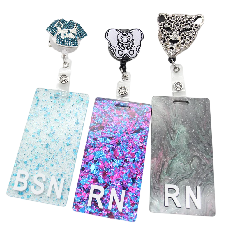 Medical RN Badge Buddy For Nurse Accessories Nurse Bling Badge Reel Card Office Supply