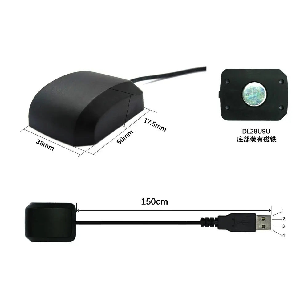 Módulo de posicionamento gps antena chip UBX-M9140 g-mouse conector universal usb navegação global receptor gnss android carro specia