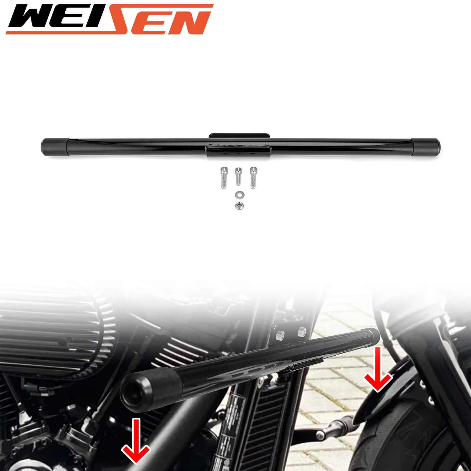 Motorcycle Front Engine Guard Crash Bar Protection for Harley Softail Low Rider DELUXE FLDE FAT BOY SLIM FLSL FLSB 2018-2024