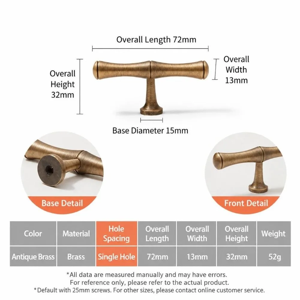 Unique Solid Brass Cabinet Door Handles Bamboo Shape Durable Furniture Hardware Drawer Pulls Kitchen Accessories