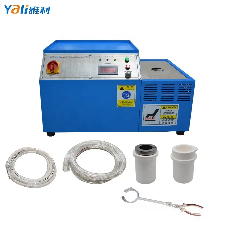 

1KG Gold Capacity Platinum Smelt machine Steel Iron Cast Iron Smelter Oven Electrical Induction Melting Furnace