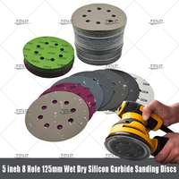 20 Pcs 5 Inch 8 Hole 125mm Grinding Disc Water/Dry Hook & Loop Sandpaper 60-10000 Grit Sanding Paper Abrasive Tools Sanding Disc