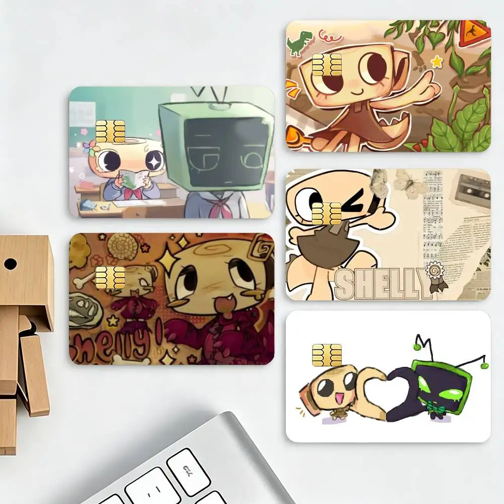 Dandys World Goob Shelly Vee HD Credit Card Stickers Game Card Decal Small Chip Waterproof Sticker Gift Decor