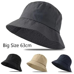Plus Size Bucket Hat Men Women Summer Sun Protection Sun Hat Outdoor Waterproof Big Size XL Breathable Fisherman Hat Panama Bob