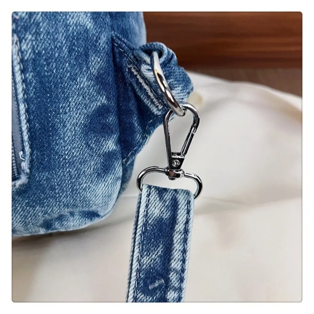 Fashion Dual-Use Denim Backpack Multi-Functional Large Capacity Travel Bag Denim Fabric Versatile Backpack Casual Use