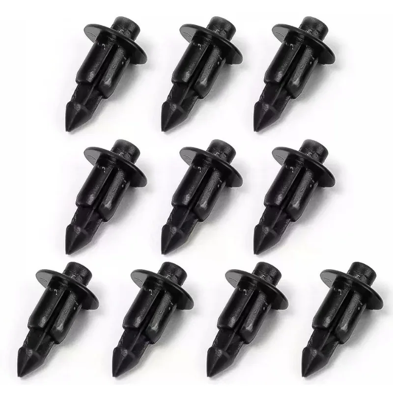 100pcs 6mm Buckle Nail Car Cover Body Screw Bolts For Honda Toyota Suzuki Yamaha Motorcycles Black Rivets Decorative Panel Parts