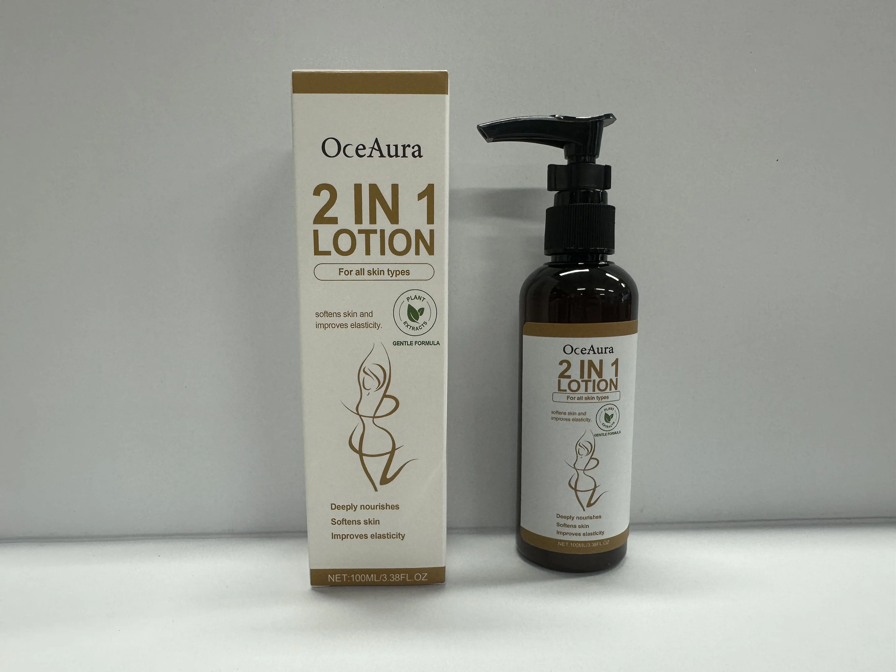 OceAura 2 w 1 Lemon Body Lotion Nawilżający i Odżywczy Krem do Ciała dla Wszystkich Typów Skóry, Codzienna Pielęgnacja Nawilżająca, 100ml