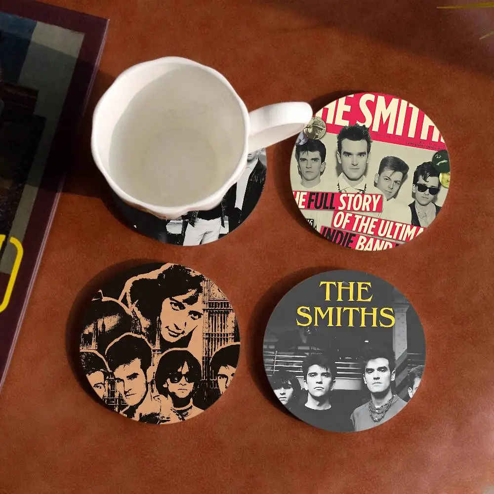 Indie Rock Band The Smiths Coasters Suitable for daily family gathering decoration, kitchen, anti-slip wooden coasters