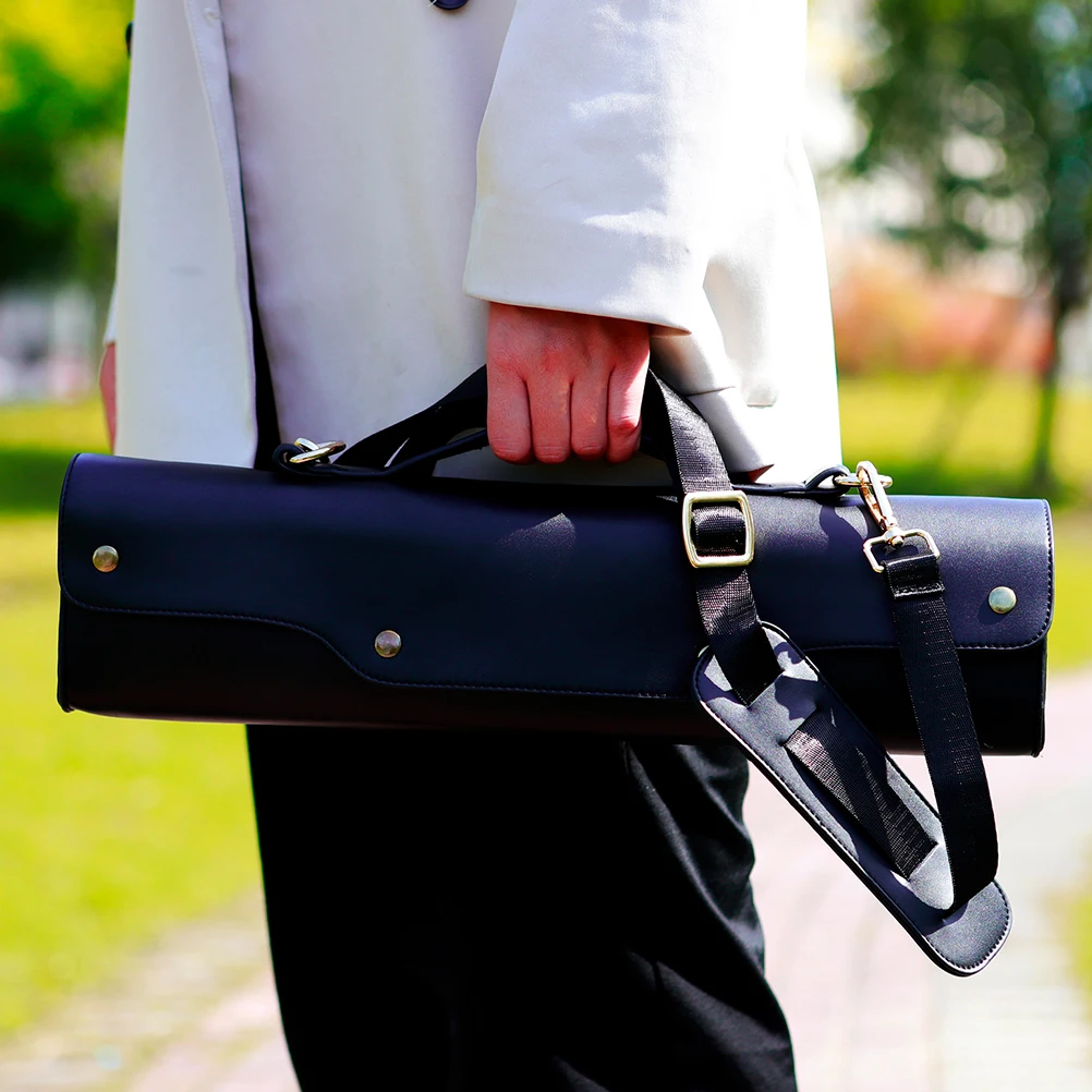 

1 Pc Handheld Flute Bag Black 16 Holes 17 Holes Portable Thickened Flute Case Waterproof Outdoor Carrying Shoulder Strap