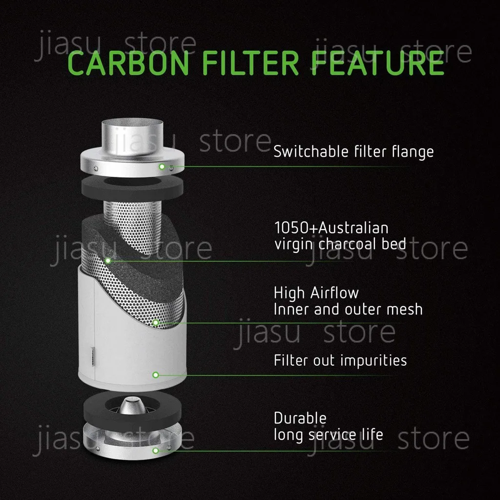 

Carbon Air Filter Cartridge for Hydroponic Grow Tent High Efficiency Air Purification System
