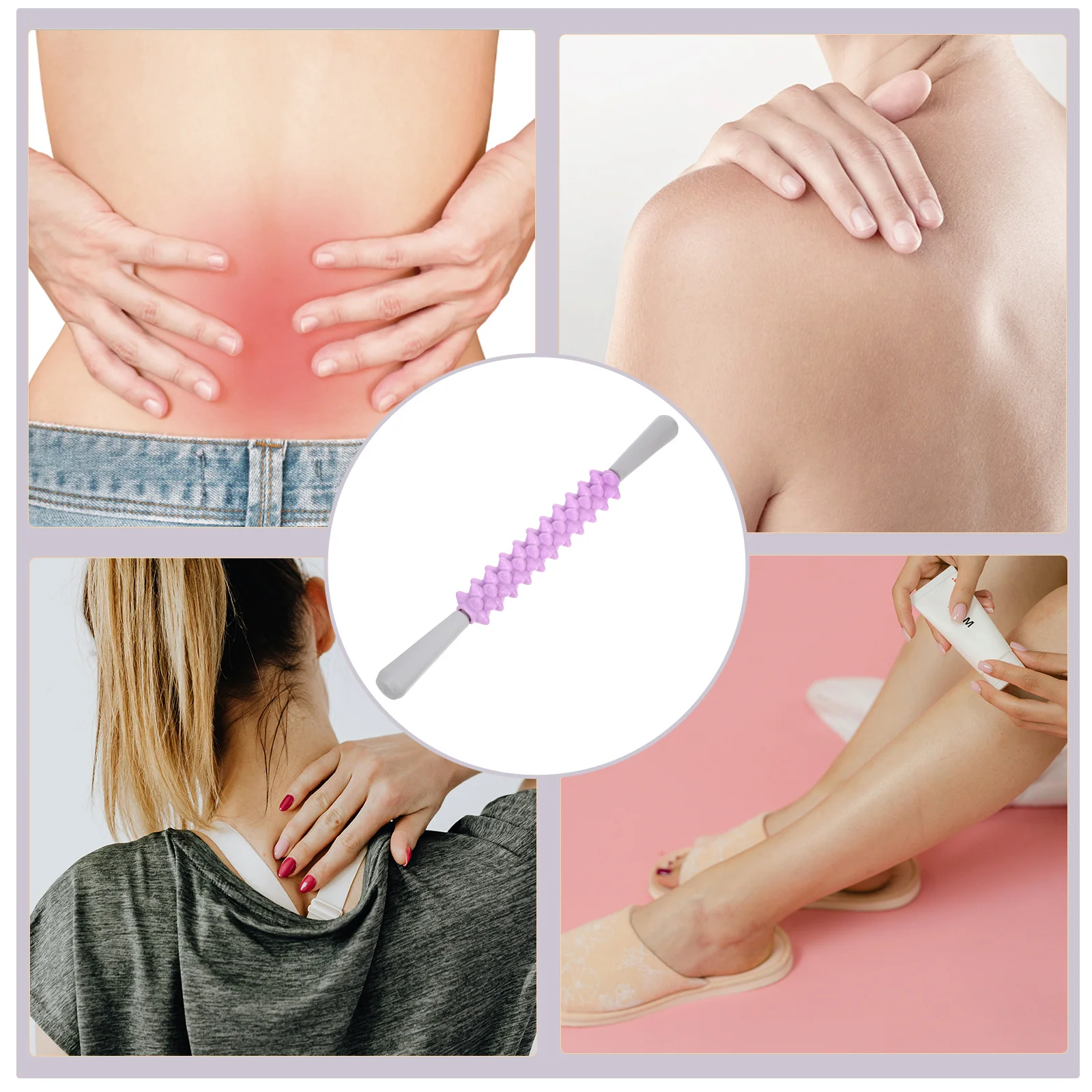 Deep Tissue Massage Stick Nonslip Ergonomic Design for Yoga Muscle Recovery Roller Tool Targeting Back Shoulder Arm Legs