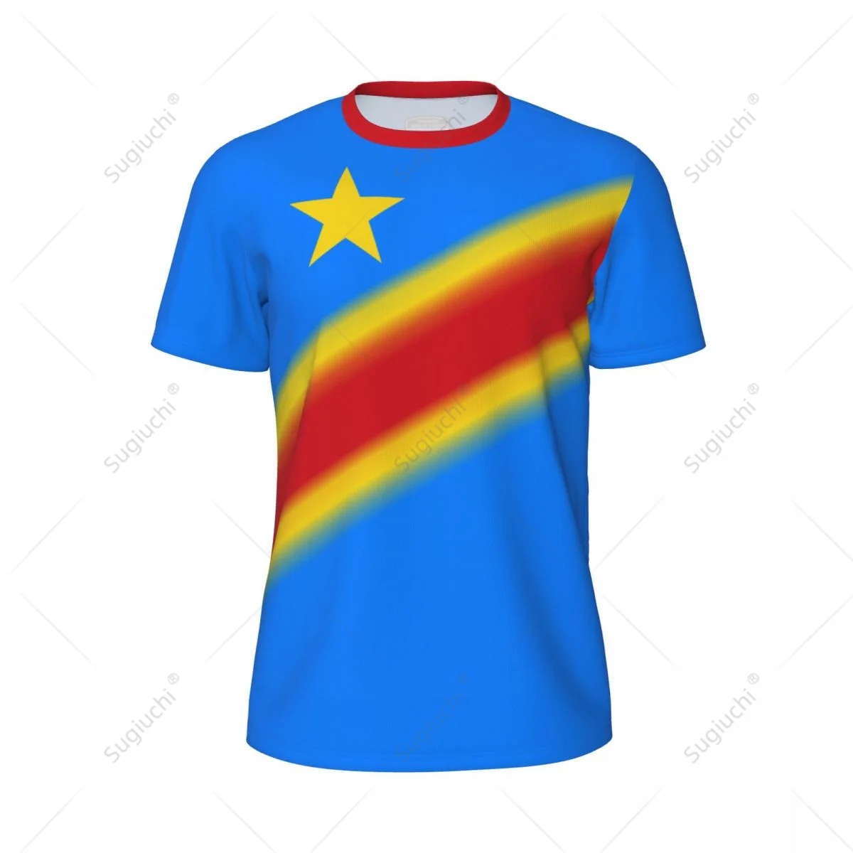 Sports Mesh T-shirt Democratic Republic Of Congo Flag For Running Bike Soccer Tennis Football Fitness Tees 3D Printed Custom