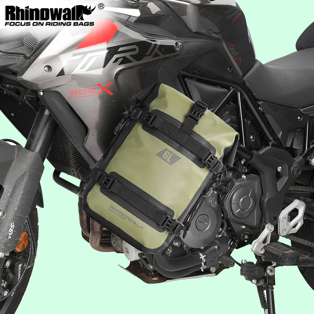 Rhinowalk Motorcycle Bumper Bag Waterproof 6L Frame Crash Bars Repair Tool Placement Pack Motor Pannier Luggage Riding Backpack