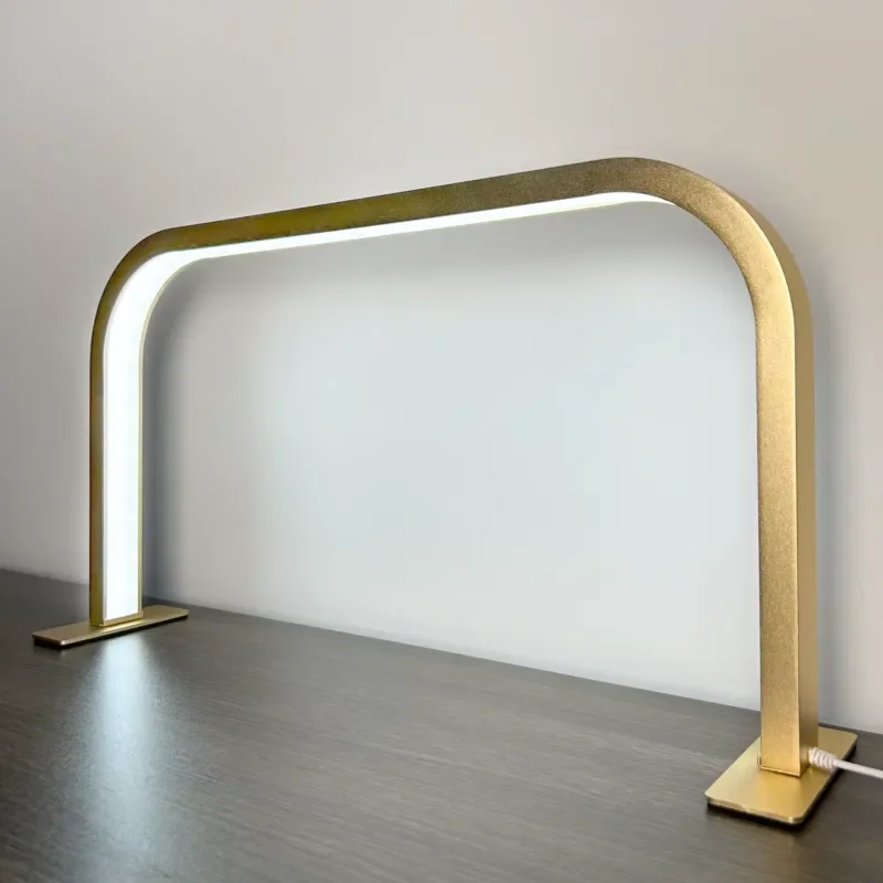 23.6in U-Shaped Half Moon Light for Nail Desk Touch Switch Dimmable Nail Tech Manicure Art Task Light Half Moon LED Desk Lamp