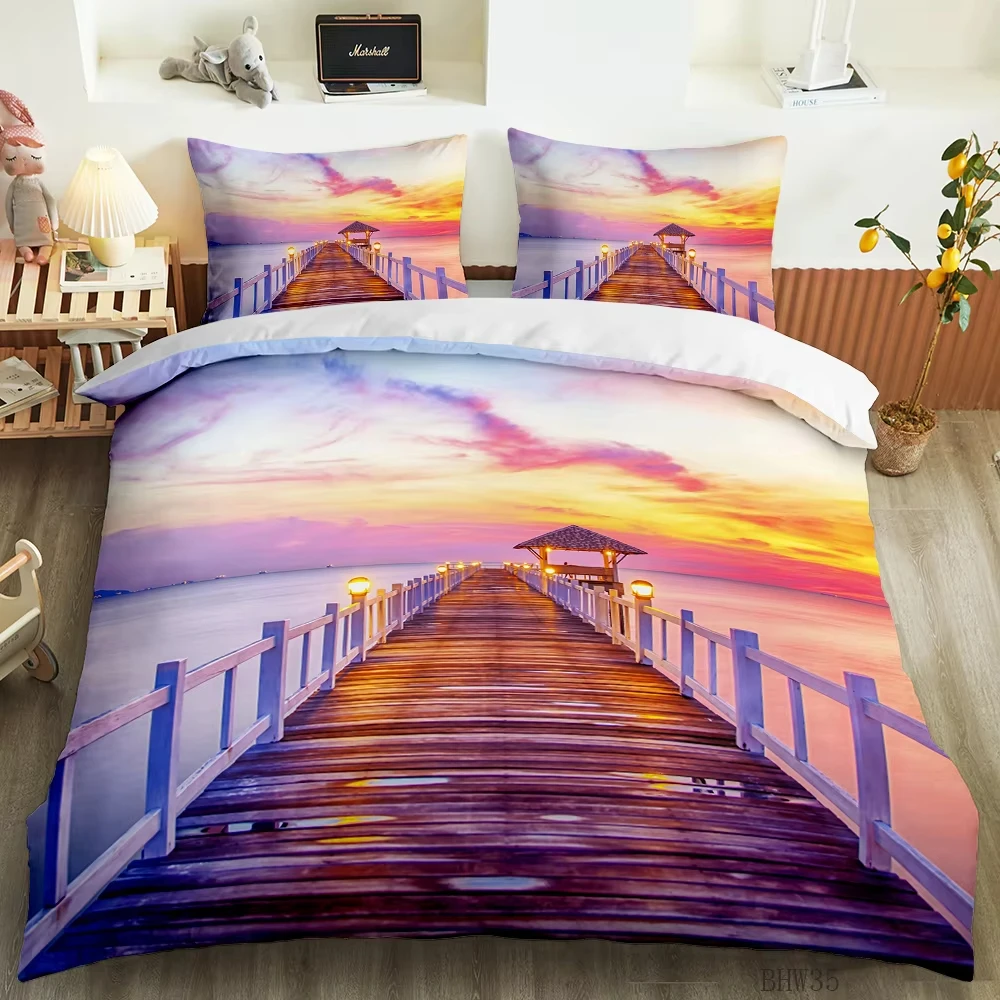 Natural Scenery Duvet Cover Landscape Comforter Cover Single Twin Full Queen King Size Bedding Set For Child Youth Teens Room