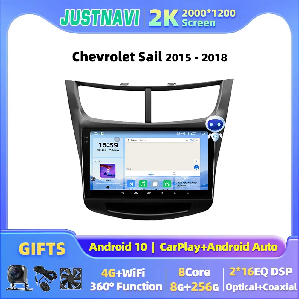 

JUSTNAVI для Chevrolet Sail 2015 - 2018 Android 10,0 автомобильное радио Carplay Android автомобильный видео плеер DSP 2 din 4G WIFI BT GPS RDS