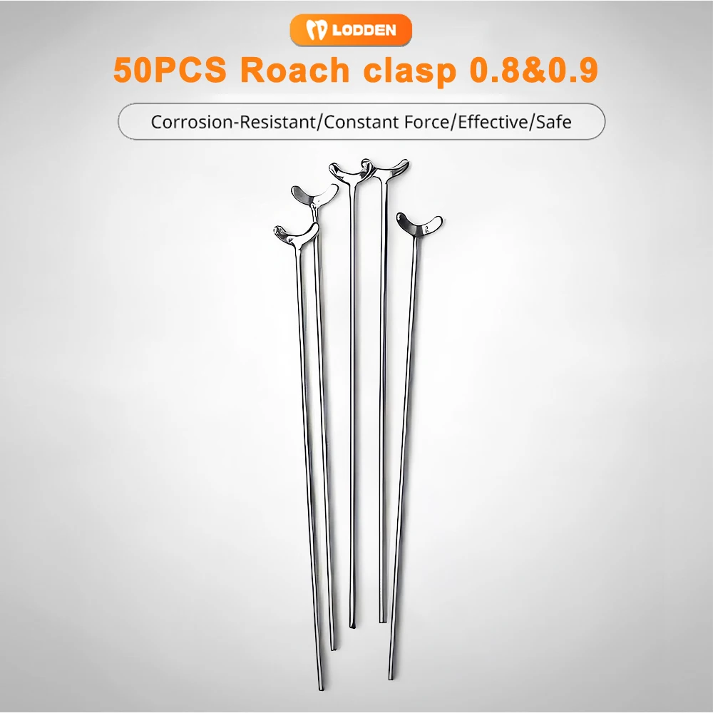 50PCS Dental Ortho Roach Clasp Y-Type 316L Stainless Steel Orthodontic Teeth Position Hold Dental Metal Y Type Retainer Clasps