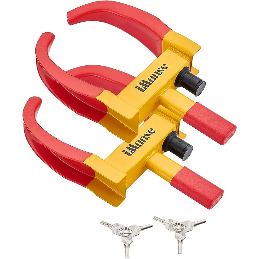 

Регулируемый набор колесных замков для прицепа, автомобиля, внедорожника, лодки, мотоцикла, гольф-кара, решение для защиты от кражи с 2 упаковками и 6 идентификациями