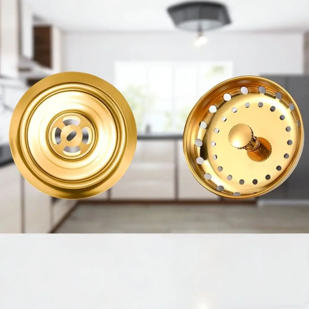 Modern Gold Kitchen Sink Strainer Stainless Steel Drain Filter Plug Stopper Catcher For Basin Sewer Anti Clog Mesh