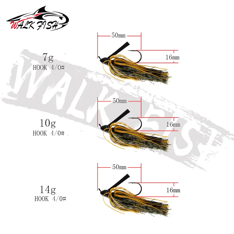 WALK FISH 7G 10G 14G Spinner Bait weedless jig Bass jig Chatter bait fishing lure chatterbait Wobbler For Bass Fishing Tackle