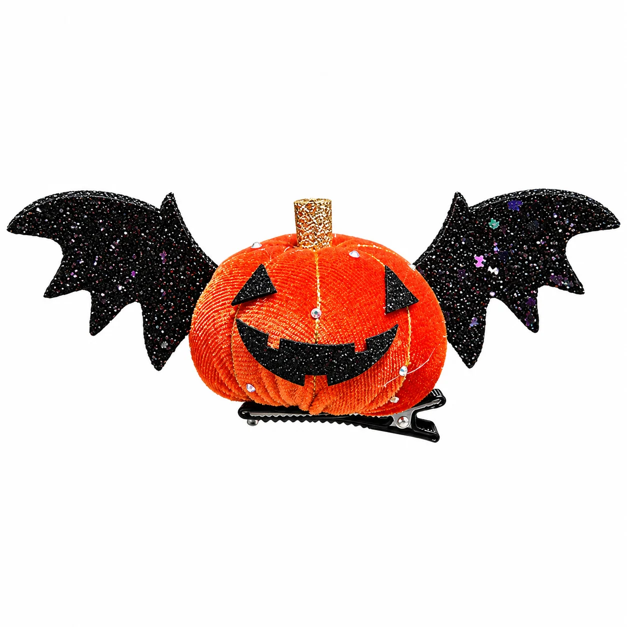 Halloween Pumpkin Bat Wing Hair Clip, Spooky Devil Eye Hair Accessory for Costume Parties and Photo Props