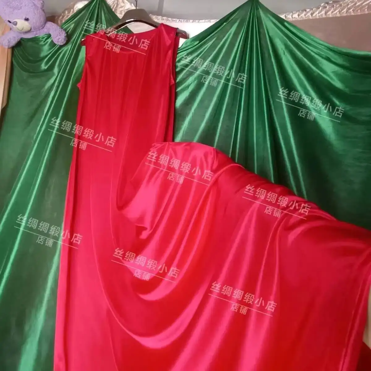 

Glossy Sexy Women Satin Long Dress Sleeveless Loose Night Dress Plus Size Sleeping Robe