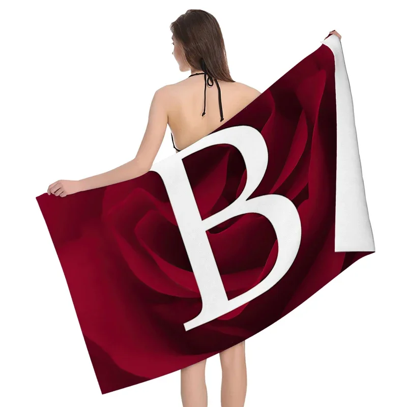 Home bath towels for the body towels bathroom letters and flower quick drying microfiber beach towel man and women large sports