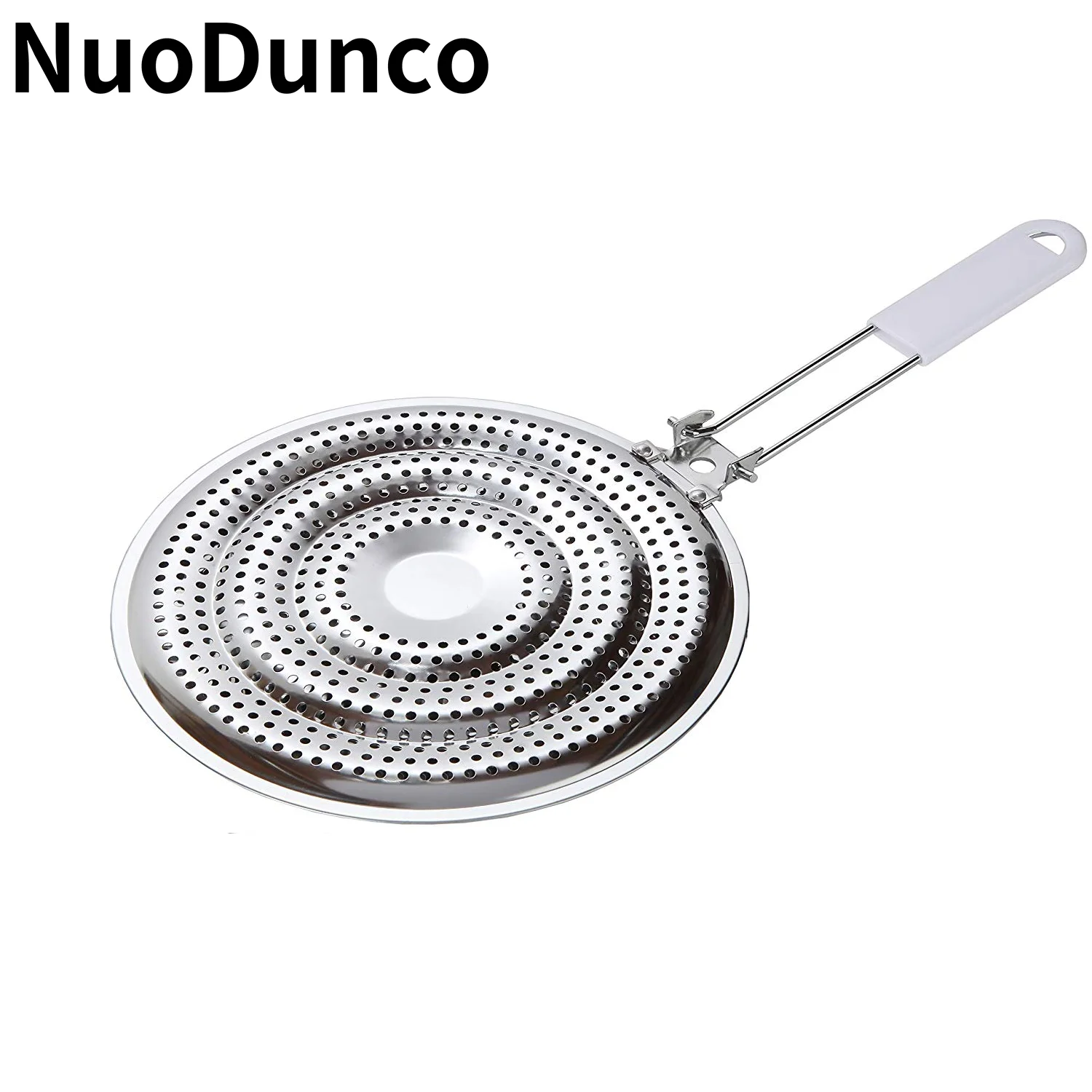 Heat-Resistant Silicone Kitchen Cookware Accessories Stainless Steel Heat Diffuser Splatter Screen Lid Handle Splash Guard Drain