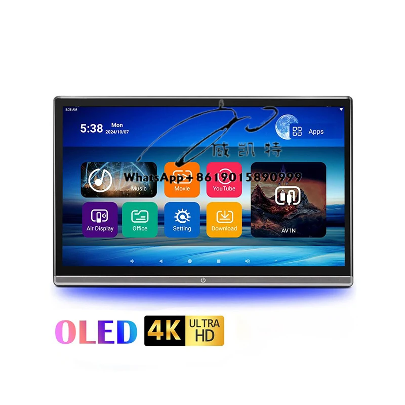 

13.3 Inch 4K OLED Screen Smart TV Rear Seat Entertainment Player Car Android Headrest Universal Automotive Multimedia