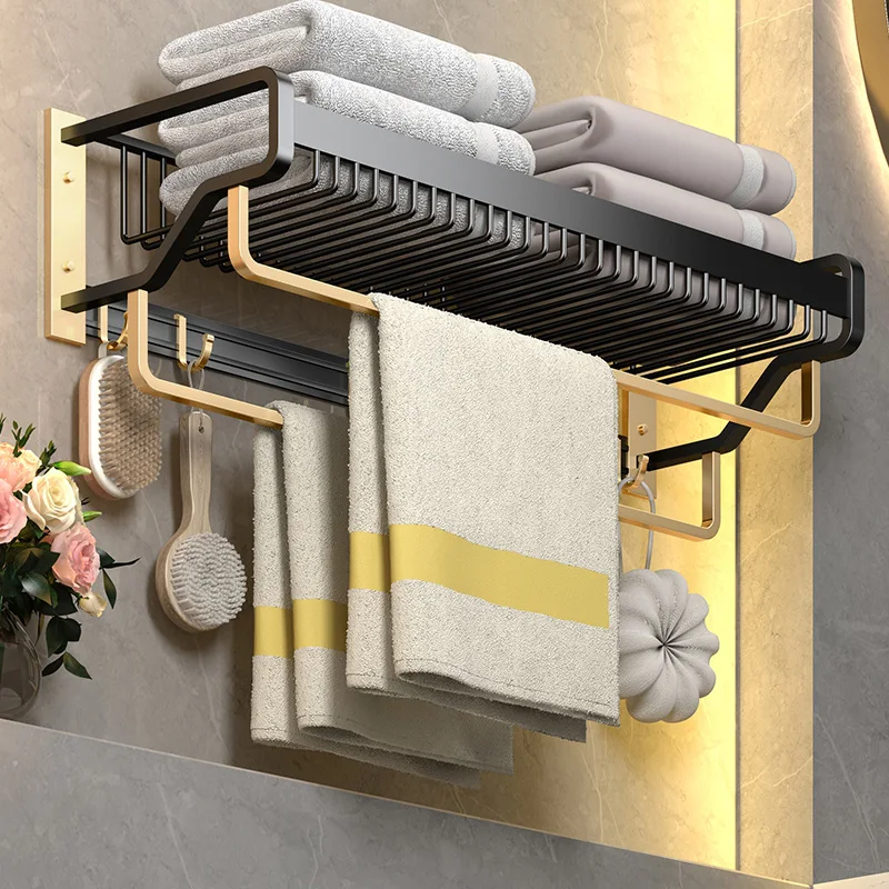 Large Razor Soap Bearing Bathroom Shelves Storage Aluminum Washbasin Towel Wall Shelf Wall Mounted Almacenaje Household Items