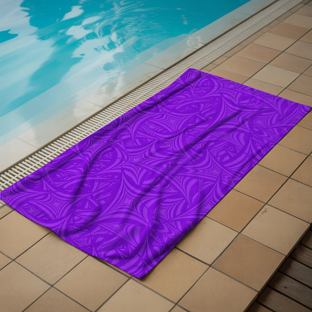 Purple Swirl Abstract Soft Portable Travel Towel Unisex Ultra Lightweight Microfiber Oversized Sand Free Quick Dry Beach Towel