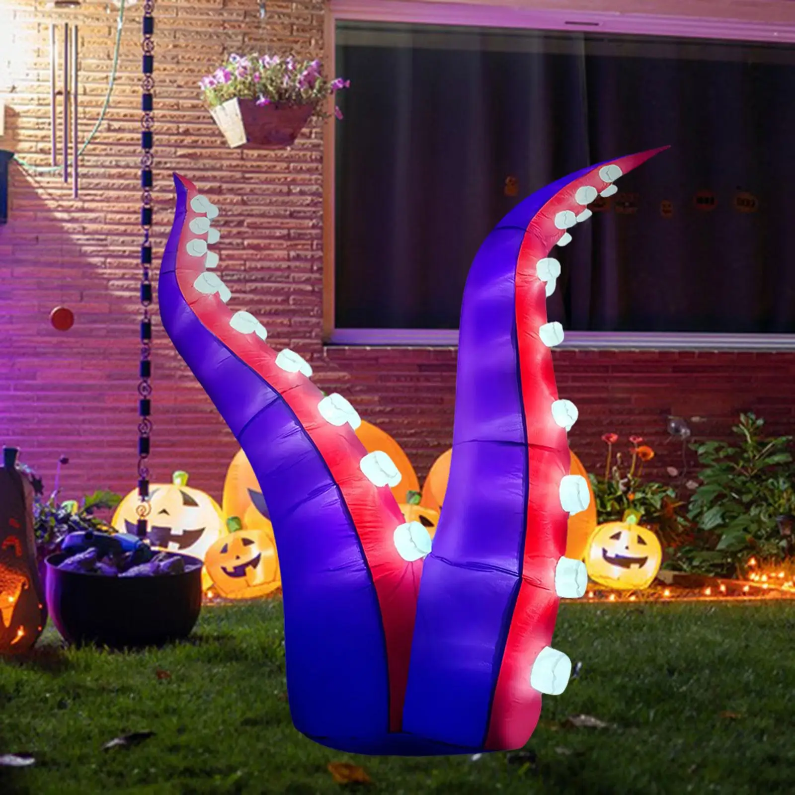 5FT Inflatable Christmas Octopus Light Up Outdoor Halloween Decoration Glowing Tentacles Waterproof for Yard Roof AU 220V Plug