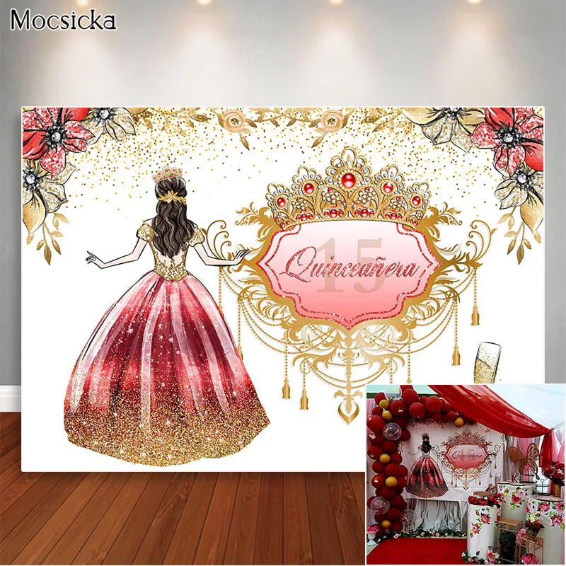 

Mocsicka Quinceañera 15-й день рождения фон принцесса девушка Мексика пятнадцать взрослых фотография Фон Корона Декор