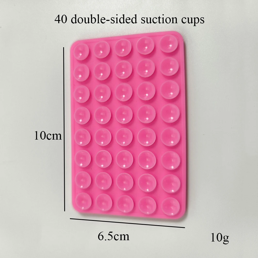 Custodia per telefono con ventosa in silicone a doppia faccia, supporto staccabile per supporto da parete a mani libere per selfie e video