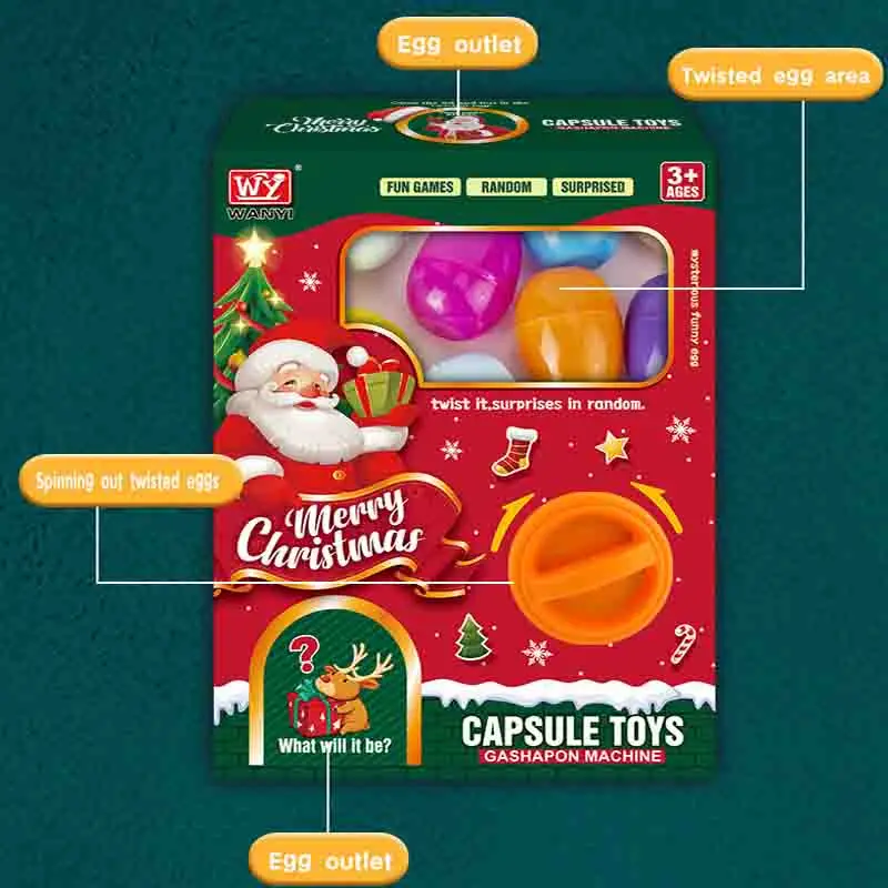 

Gift Gachapon Machines with Random Capsule Egg Twisting Machine Cardboard Box Surprise Blind Box Christmas Gift Toys