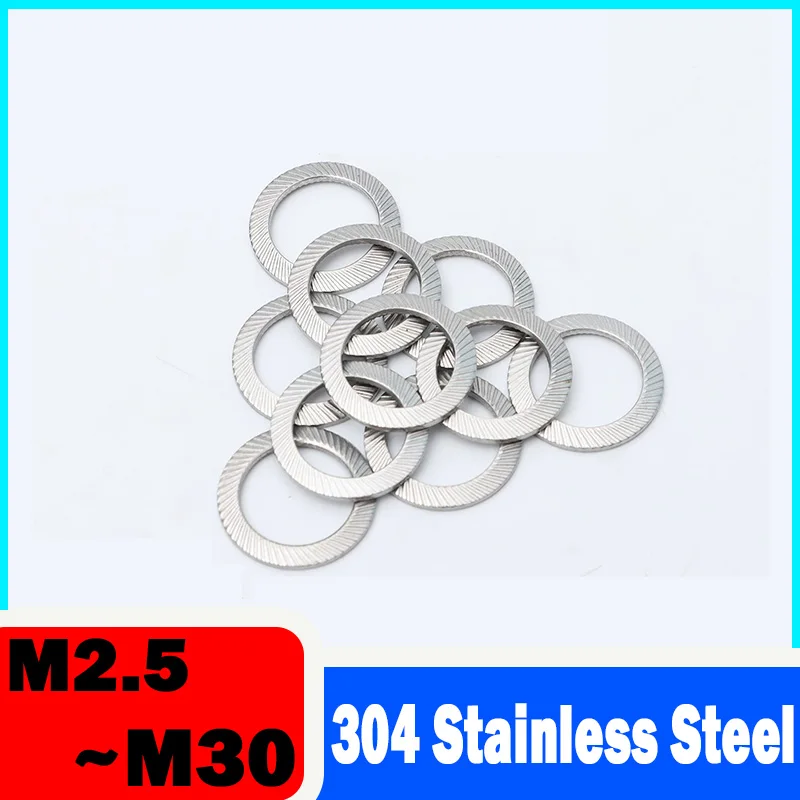 M2.5 M3 M4 M5 M6 M8 M10 M12 M14 M16~M30 304 Stainless Steel Double Sided Tooth Locking Washer Serrated Anti-Loosening Washers