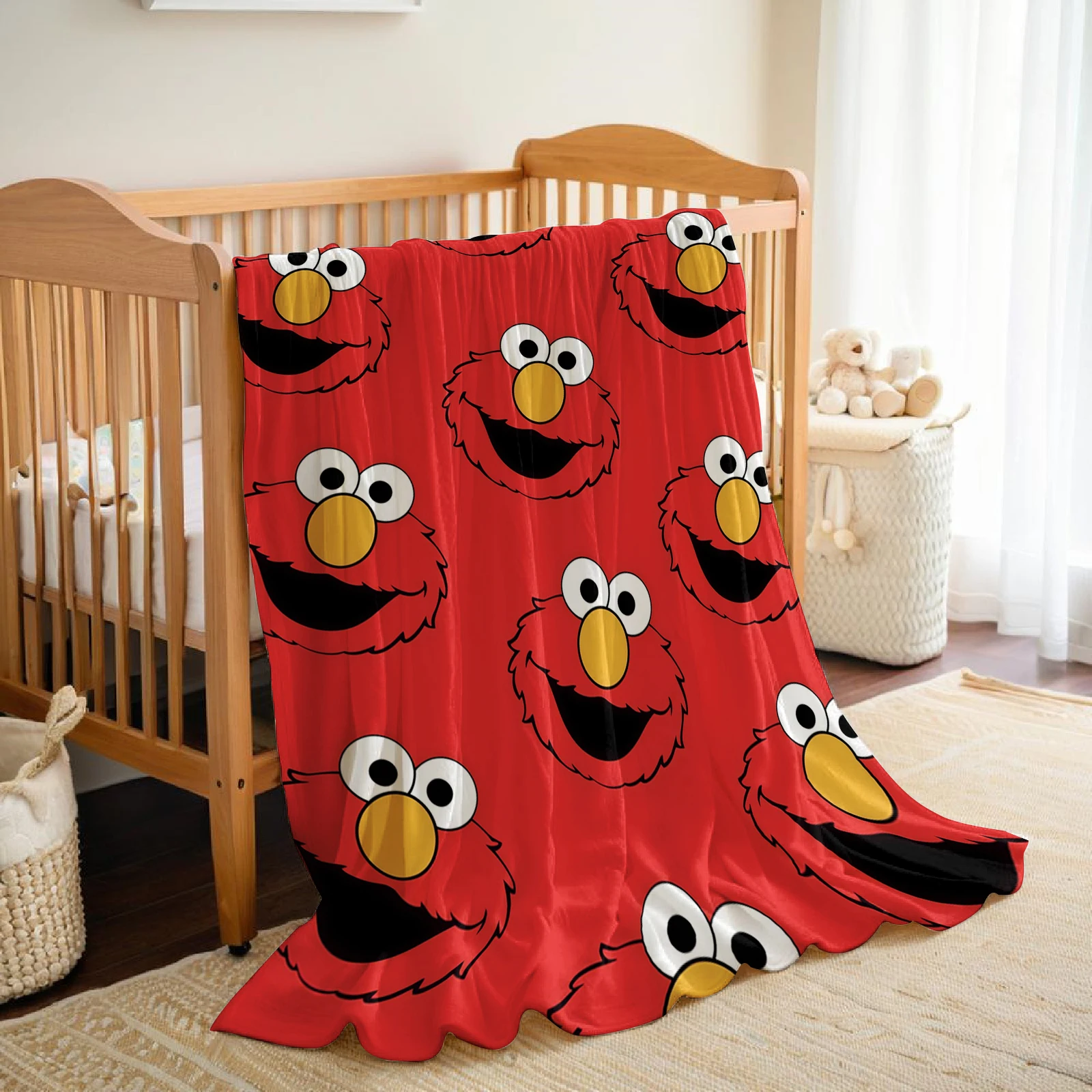 Elmo Face Cartoon Anime Print  - Christmas Throw Blanket ulasan dan harga